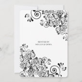 Stylish Floral Scroll Vrijgezellenfeest Kaart (Achterkant)