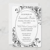 Stylish Floral Scroll Vrijgezellenfeest Kaart (Voorkant)