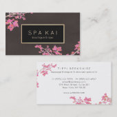 Stylish Floral Spa Massage Therapist Boutique Spa Visitekaartje (Voorkant / Achterkant)
