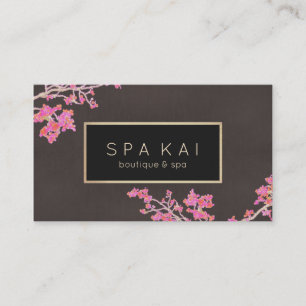 Stylish Floral Spa Massage Therapist Boutique Spa Visitekaartje