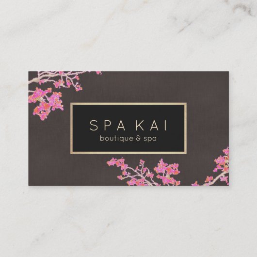 Stylish Floral Spa Massage Therapist Boutique Spa Visitekaartje (Voorkant)