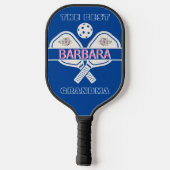 Stylish Floral the Best Grandma First Name Pickleball Paddle (Achterkant)
