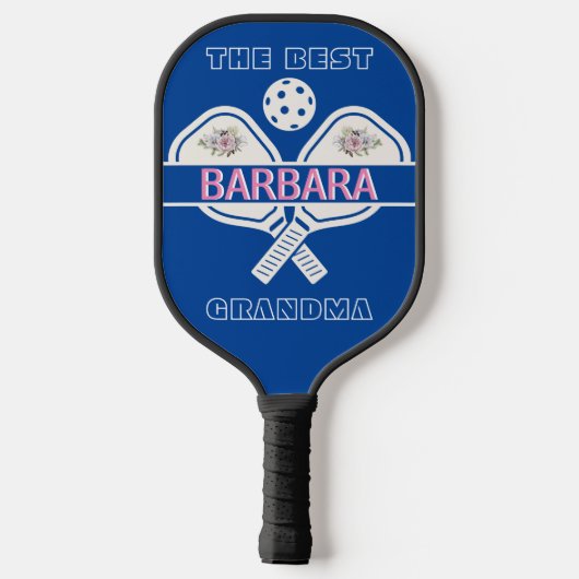 Stylish Floral the Best Grandma First Name Pickleball Paddle (Achterkant)