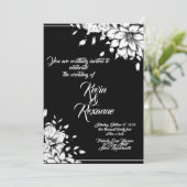 Stylish Floral Wedding Invitation Kaart (Staand voorkant)
