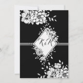 Stylish Floral Wedding Invitation Kaart (Achterkant)