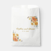 Stylish Floral Wedding with Orange Flowers Bedankzakje (Voorkant)