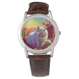 Stylish fluffy cat watch for cat lovers horloge