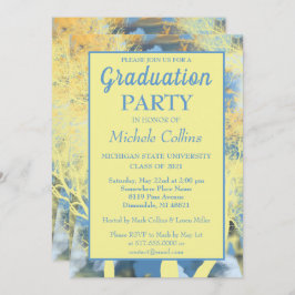 Stylish Forest Sunset Party Invitation Kaart