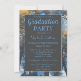 Stylish Forest Sunset Party Invitation Kaart