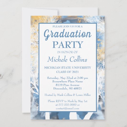 Stylish Forest Sunset Party Invitation Kaart (Voorkant)