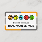 Stylish Frame Colorful Handyman Tools Visitekaartje (Voorkant)