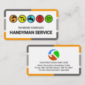 Stylish Frame Colorful Handyman Tools Visitekaartje (Voorkant / Achterkant)