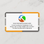 Stylish Frame Colorful Handyman Tools Visitekaartje (Achterkant)