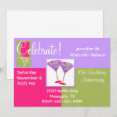 Stylish Fun Jubileum Party Invitation Kaart (Voorkant / Achterkant)