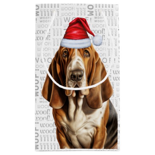 Stylish Funny Basset Hound Lover Kerstmis Klein Cadeauzakje (Achterkant)