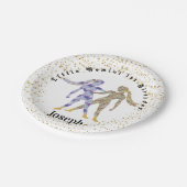 Stylish Gemini 1st Birthday & Gold Confetti Papieren Bordje (Gekanteld)