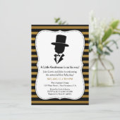 Stylish Gentleman Baby doucheuitnodigingen Kaart (Staand voorkant)