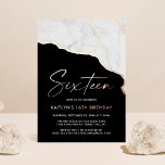 Stylish Geoed Marble 16th Birthday Real Folie Uitnodiging<br><div class="desc">Viel in stijl met deze leuke en trendy echte folie drukte op 16e verjaardag uitnodigingen. Het ontwerp is gemakkelijk te personaliseren en uw gasten zullen enthousiast zijn wanneer zij deze stijlvolle uitnodigingen ontvangen.</div>