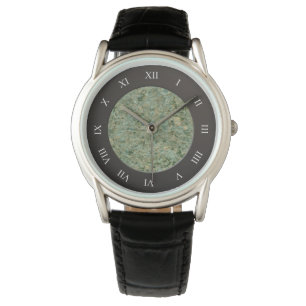 Stylish Geology Green Rock Texture Horloge