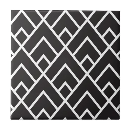Stylish Geometric Diamond Grid Pattern Tegeltje (Voorkant)