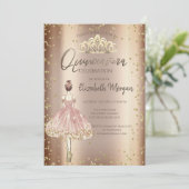 Stylish Girl, Tiara, Diamonds Cooper Quinceañera Kaart (Staand voorkant)