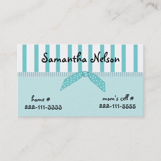 Stylish Girl's Enclosure card Contactkaartje (Voorkant)