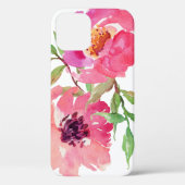 Stylish Girly Pink Waterverf Floral Pattern Case-Mate iPhone Case (Achterkant)