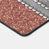 Stylish Girly Roos Gold Glitter Leopard Monogram Bureaumat (Hoek)