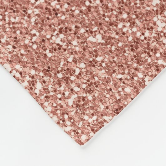 Stylish Girly Roos Gold Glitter Leopard Monogram Fleece Deken (Hoek)