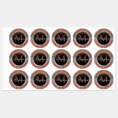 Stylish Girly Roos Gold Glitter Leopard Monogram Labels (Vel)