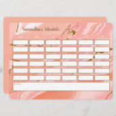 Stylish Girly Weekly Schedule School Tijdschema (Voorkant / Achterkant)