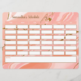 Stylish Girly Weekly Schedule School Tijdschema