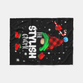 Stylish Gnome Red Buffalo Plaid Matching Family Ch Fleece Deken (Voorkant (Horizontaal))