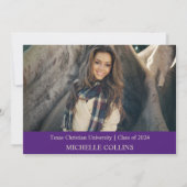 Stylish Gold Afstuderen Invitation Kaart (Achterkant)