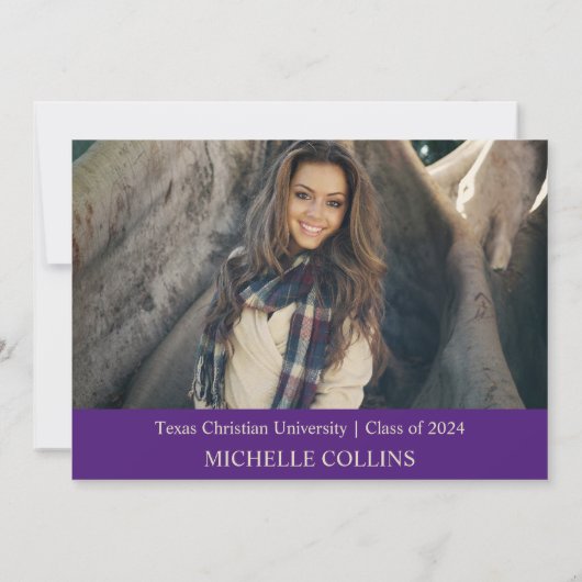 Stylish Gold Afstuderen Invitation Kaart (Achterkant)