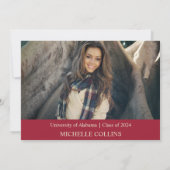 Stylish Gold Afstuderen Invitation Kaart (Achterkant)