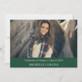 Stylish Gold Afstuderen Invitation Kaart (Achterkant)