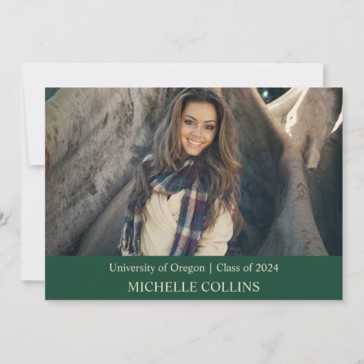 Stylish Gold Afstuderen Invitation Kaart (Achterkant)