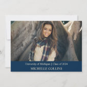 Stylish Gold Afstuderen Invitation Kaart (Achterkant)