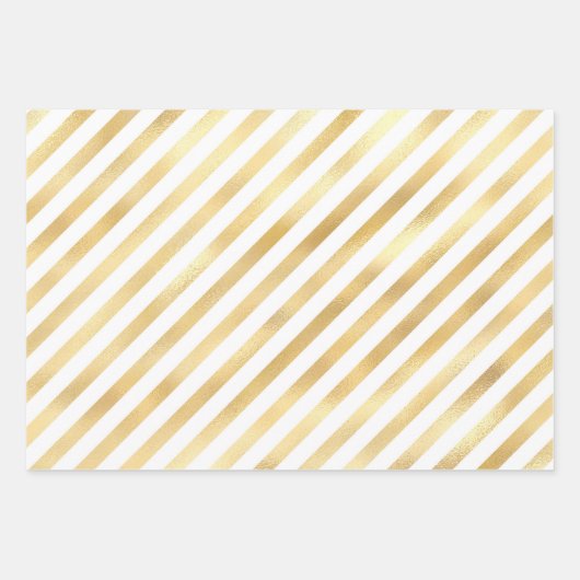 Stylish Gold Bees Honeycomb Honey Stripes Inpakpapier Vel (Voorkant 3)
