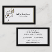 Stylish Gold Black Swirl Visitekaartje (Voorkant / Achterkant)