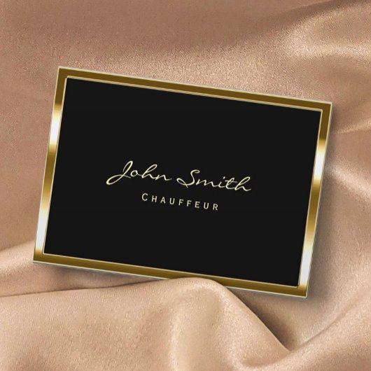 Stylish Gold Border Chauffeur Chubby Visitekaartje