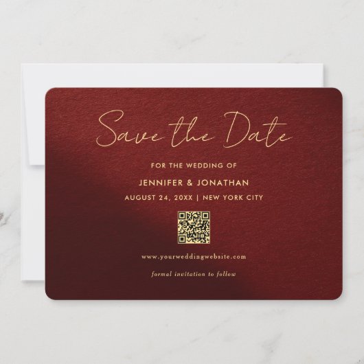 Stylish Gold Calligraphy Script Save The Dates Save The Date (Voorkant)