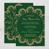 Stylish Gold Celebration New Years Uitnodiging (Voorkant / Achterkant)