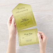 Stylish Gold Confetti 50th Golden Wedding All In One Uitnodiging (Afscheurbaar)