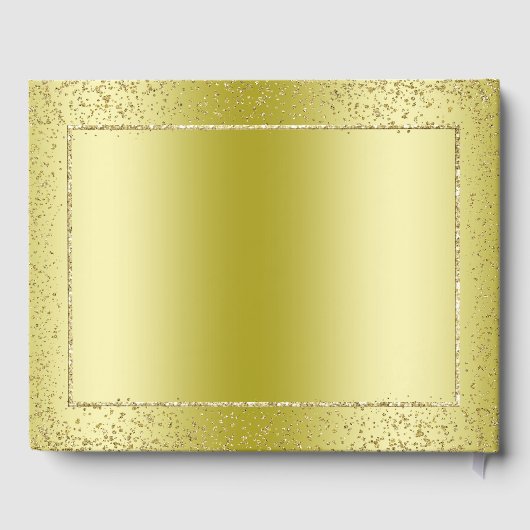 Stylish Gold Confetti 50th Golden Wedding Gastenboek (Achterkant)