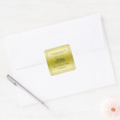 Stylish Gold Confetti 50th Wedding Hartelijk dank Vierkante Sticker (Envelop)