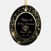 Stylish Gold Confetti 50th Wedding Jubileum Keramisch Ornament (Rechts)