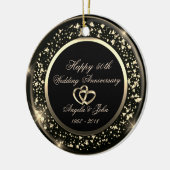 Stylish Gold Confetti 50th Wedding Jubileum Keramisch Ornament (Links)