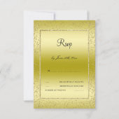 Stylish Gold Confetti 50th Wedding RSVP (Voorkant)